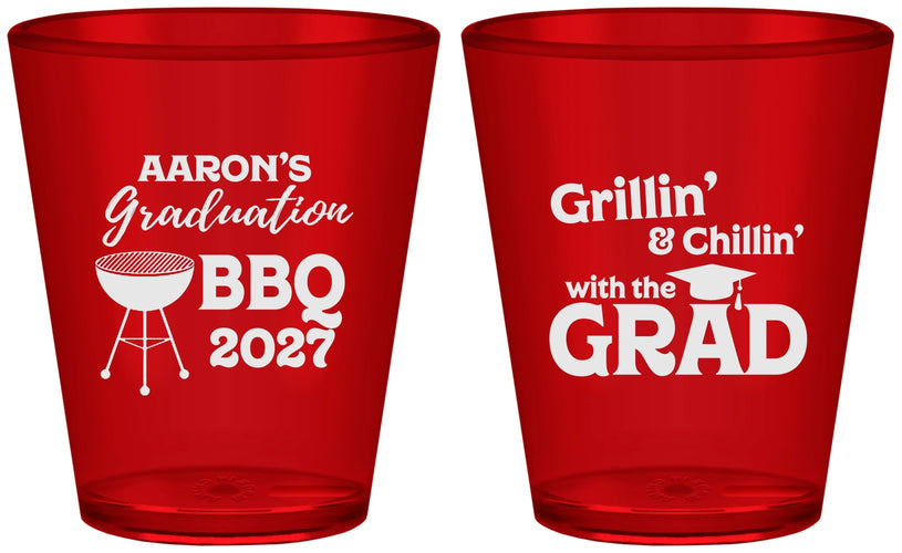 Custom Graduation Plastic Shot Glasses - Class Of 2027 Bbq | 130007