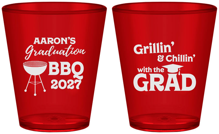 Custom Graduation Plastic Shot Glasses - Class Of 2027 Bbq | 130007