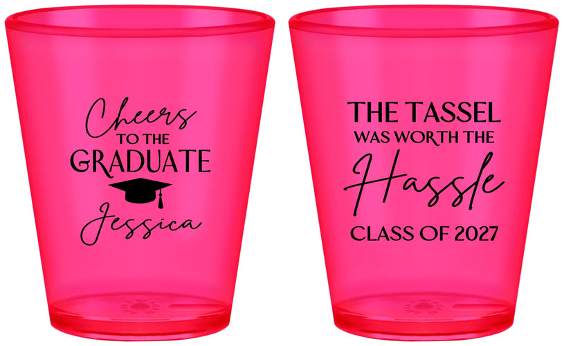 Custom Graduation Plastic Shot Glasses - Class Of 2027 Tassel Hassel | 130010
