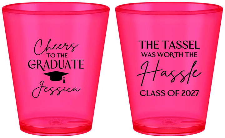 Custom Graduation Plastic Shot Glasses - Class Of 2027 Tassel Hassel | 130010