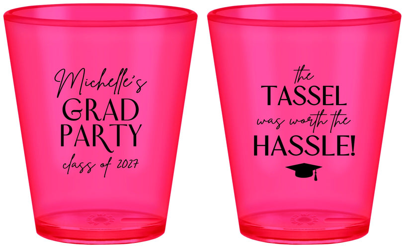 Custom Graduation Plastic Shot Glasses - Class Of 2027 Tassel Hassel | 130011