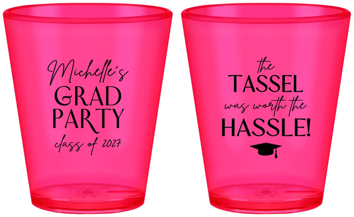 Custom Graduation Plastic Shot Glasses - Class Of 2027 Tassel Hassel | 130011