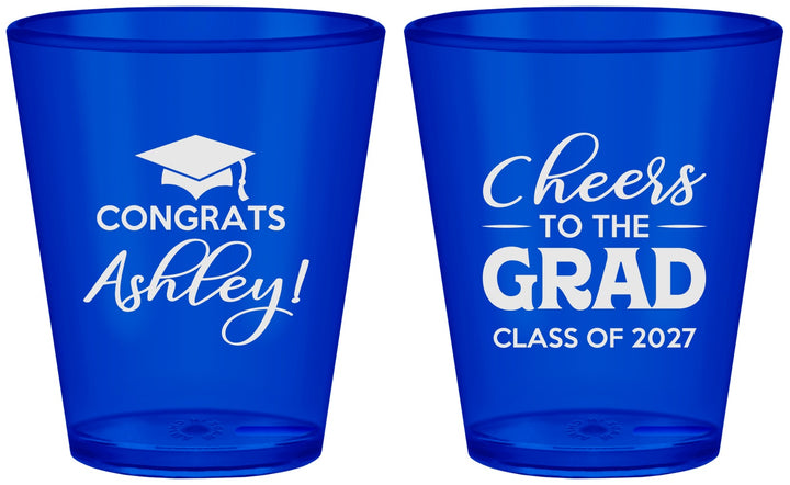Custom Graduation Plastic Shot Glasses - Class Of 2027 Cheers Grad | 130020