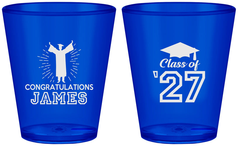Custom Graduation Plastic Shot Glasses - Class Of 2027 Congratulations | 130024