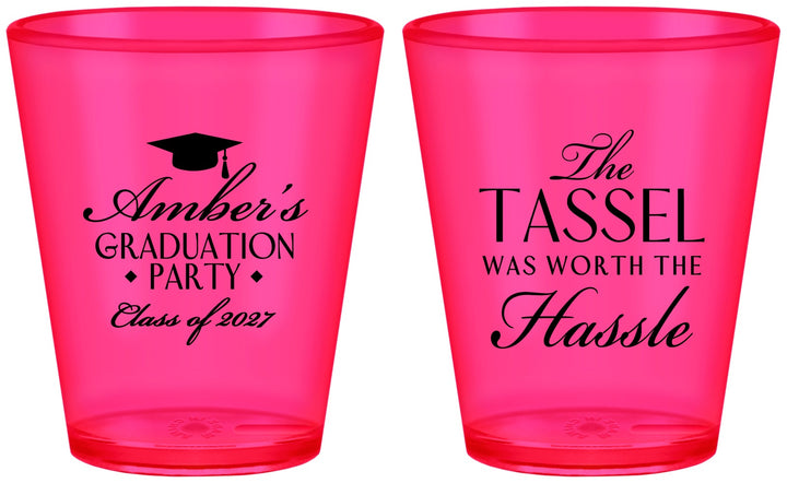 Custom Graduation Plastic Shot Glasses - Class Of 2027 Tassel Hassel | 130030