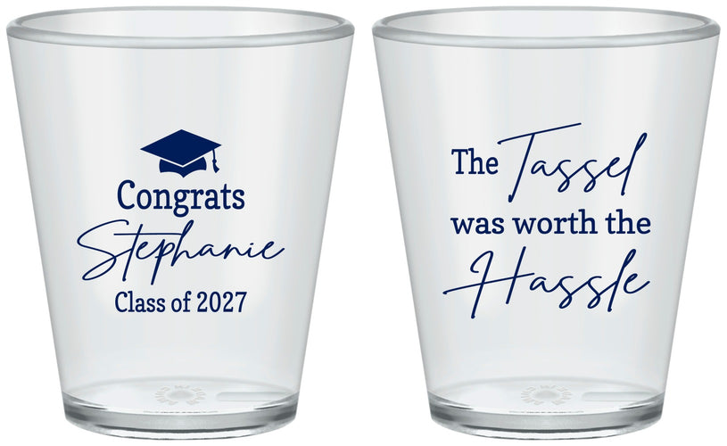 Custom Graduation Plastic Shot Glasses - Class Of 2027 Tassel Hassel | 130031