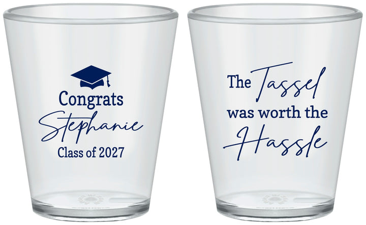 Custom Graduation Plastic Shot Glasses - Class Of 2027 Tassel Hassel | 130031