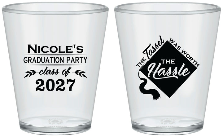 Custom Graduation Plastic Shot Glasses - Class Of 2027 Tassel Hassel | 130032