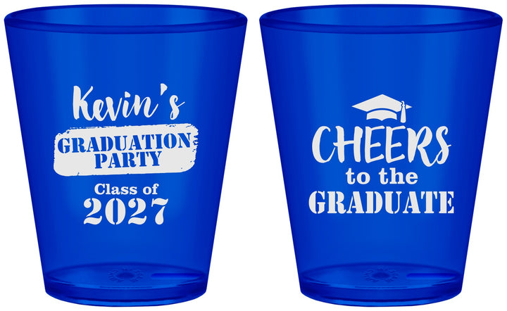 Custom Graduation Plastic Shot Glasses - Class Of 2027 Cheers Graduate | 130034