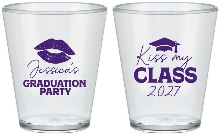 Custom Graduation Plastic Shot Glasses - Class Of 2027 Kiss My Class | 130041