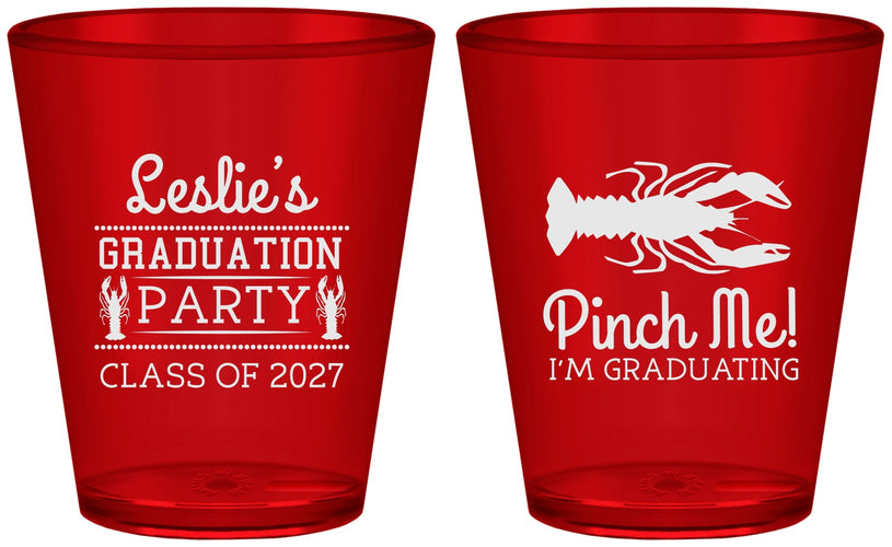 Custom Graduation Plastic Shot Glasses - Class Of 2027 Crawfish Boil | 130042