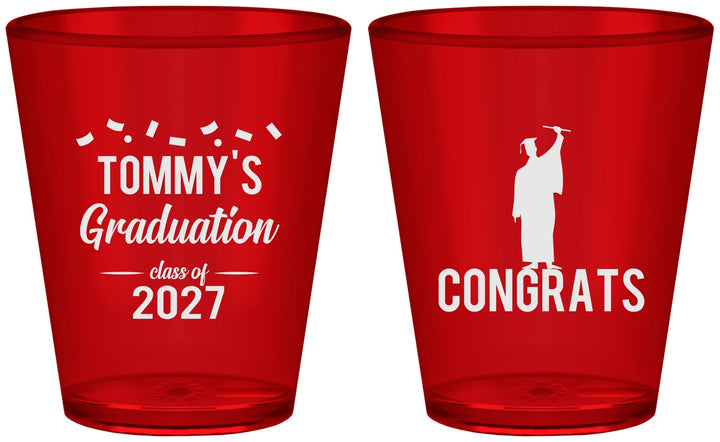 Custom Graduation Plastic Shot Glasses - Class Of 2027 Congrats | 130046