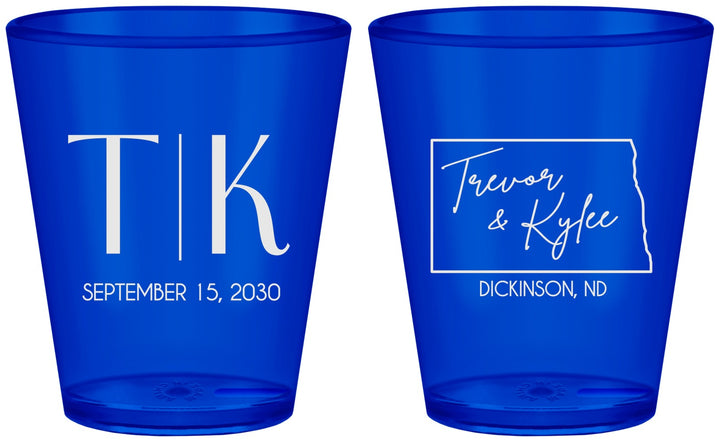 Custom Wedding Plastic Shot Glasses - North Dakota | 133