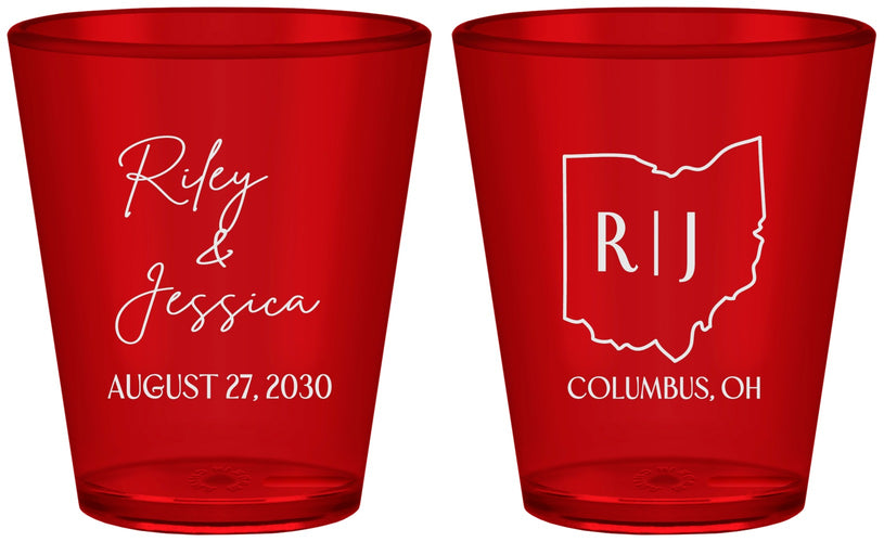 Custom Wedding Plastic Shot Glasses - Ohio | 134