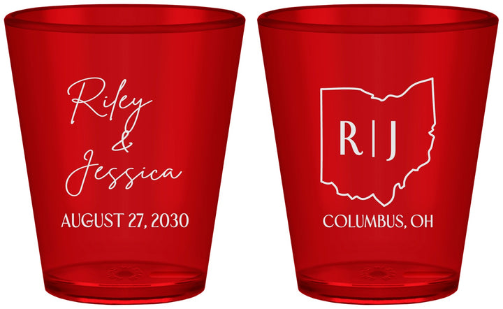 Custom Wedding Plastic Shot Glasses - Ohio | 134
