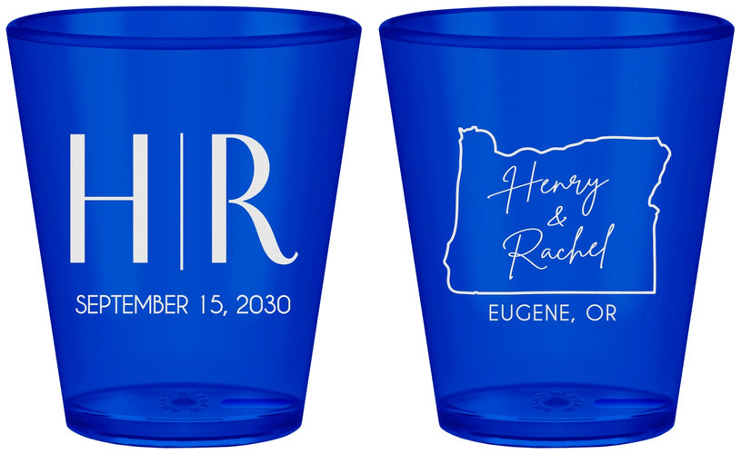 Custom Wedding Plastic Shot Glasses - Oregon | 136