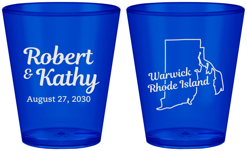 Custom Wedding Plastic Shot Glasses - Rhode Island | 138