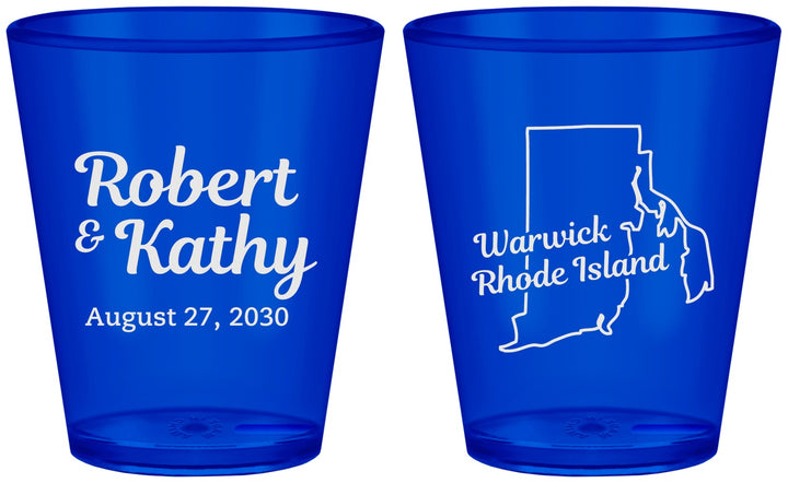 Custom Wedding Plastic Shot Glasses - Rhode Island | 138