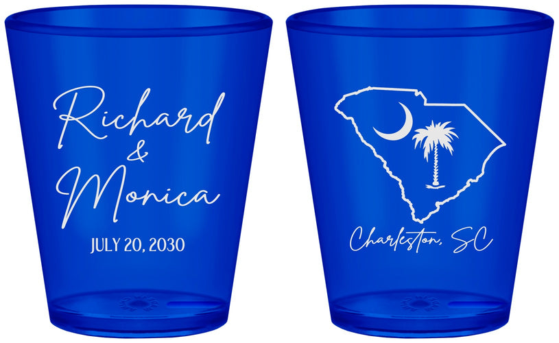 Custom Wedding Plastic Shot Glasses - South Carolina | 139