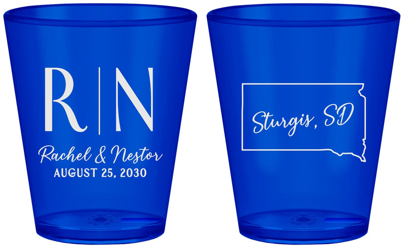 Custom Wedding Plastic Shot Glasses - South Dakota | 140