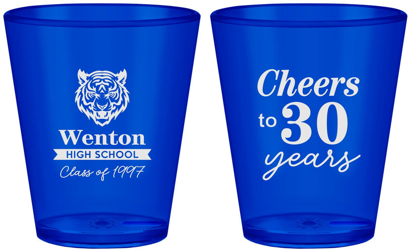 Custom Class Reunion Plastic Shot Glasses - Class Of 1997 30 Year | 140002