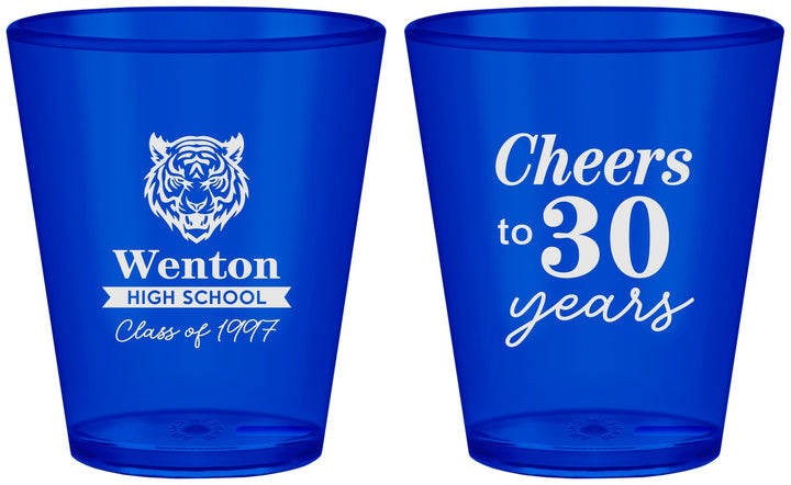 Custom Class Reunion Plastic Shot Glasses - Class Of 1997 30 Year | 140002