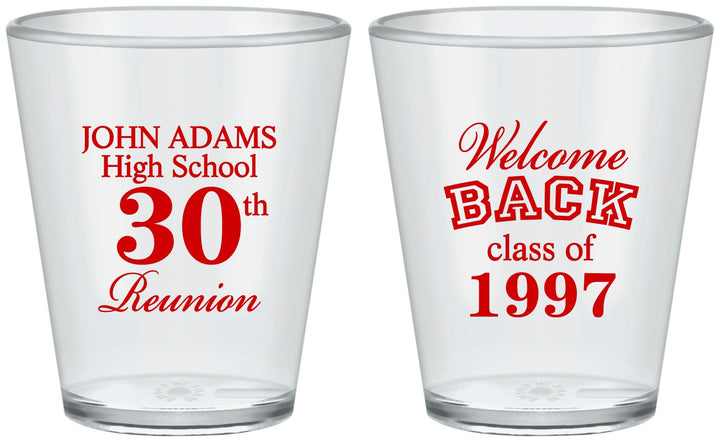 Custom Class Reunion Plastic Shot Glasses - Class Of 1997 30 Year | 140007