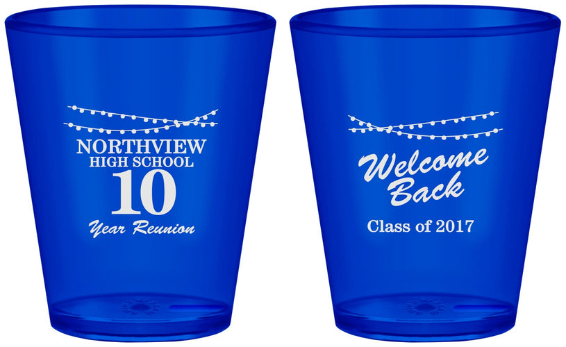 Custom Class Reunion Plastic Shot Glasses - Class Of 2017 10 Year | 140010