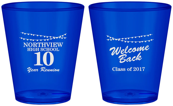 Custom Class Reunion Plastic Shot Glasses - Class Of 2017 10 Year | 140010
