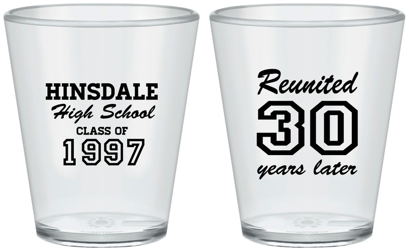 Custom Class Reunion Plastic Shot Glasses - Class Of 1997 30 Year | 140012