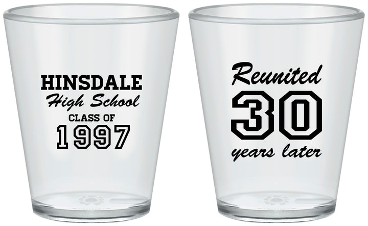 Custom Class Reunion Plastic Shot Glasses - Class Of 1997 30 Year | 140012