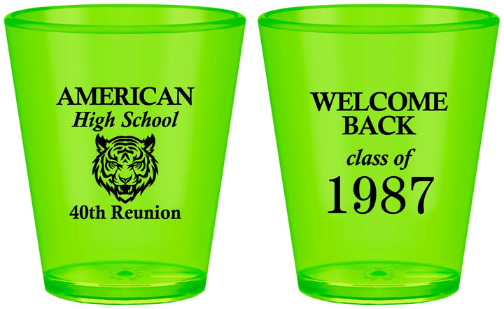 Custom Class Reunion Plastic Shot Glasses - Class Of 1987 40 Year | 140013
