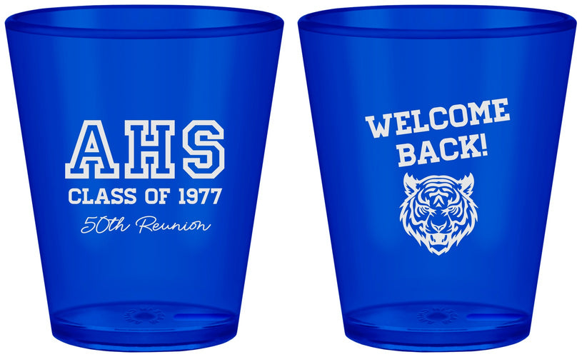 Custom Class Reunion Plastic Shot Glasses - Class Of 1977 50 Year | 140014