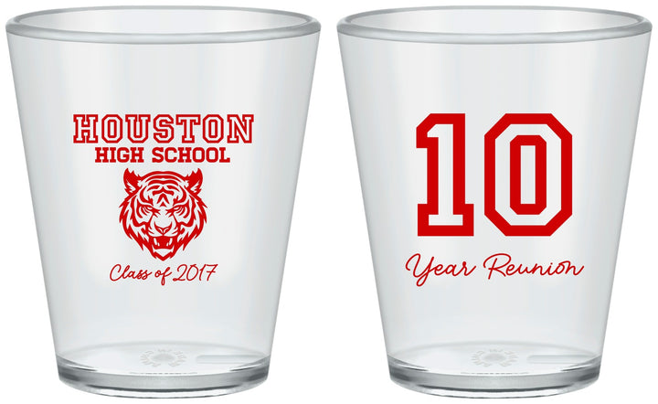 Custom Class Reunion Plastic Shot Glasses - Class Of 2017 10 Year | 140015