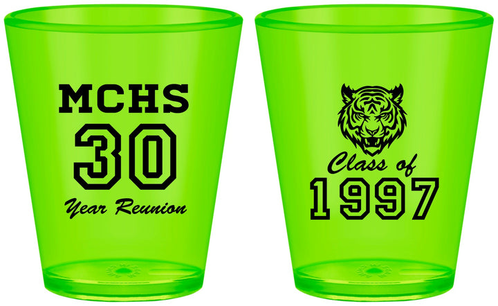 Custom Class Reunion Plastic Shot Glasses - Class Of 1997 30 Year | 140017