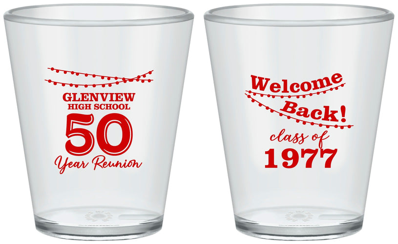 Custom Class Reunion Plastic Shot Glasses - Class Of 1977 50 Year | 140019