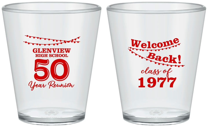 Custom Class Reunion Plastic Shot Glasses - Class Of 1977 50 Year | 140019