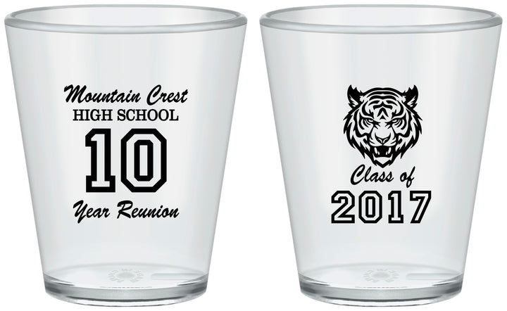 Custom Class Reunion Plastic Shot Glasses - Class Of 2017 10 Year | 140020