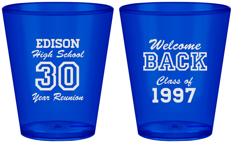 Custom Class Reunion Plastic Shot Glasses - Class Of 1997 30 Year | 140022