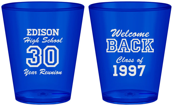 Custom Class Reunion Plastic Shot Glasses - Class Of 1997 30 Year | 140022