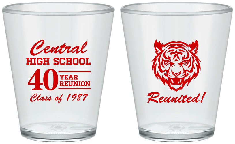Custom Class Reunion Plastic Shot Glasses - Class Of 1987 40 Year | 140023