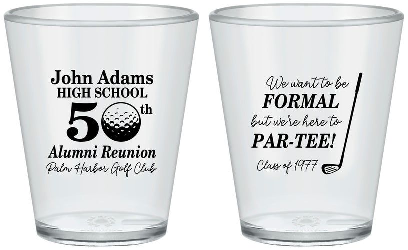 Custom Class Reunion Plastic Shot Glasses - Class Of 1977 50 Year | 140024
