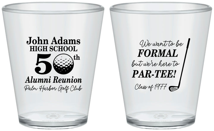 Custom Class Reunion Plastic Shot Glasses - Class Of 1977 50 Year | 140024