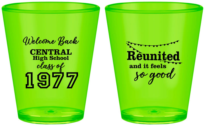 Custom Class Reunion Plastic Shot Glasses - Class Of 1977 50 Year | 140029