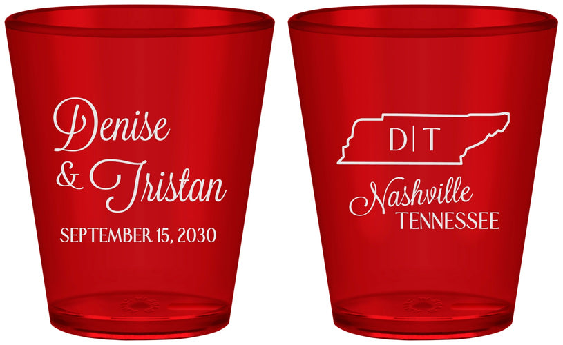 Custom Wedding Plastic Shot Glasses - Tennessee | 141
