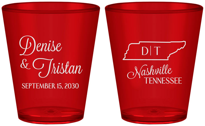 Custom Wedding Plastic Shot Glasses - Tennessee | 141