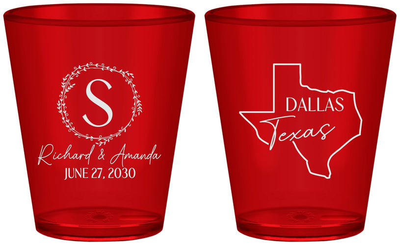 Custom Wedding Plastic Shot Glasses - Texas | 142