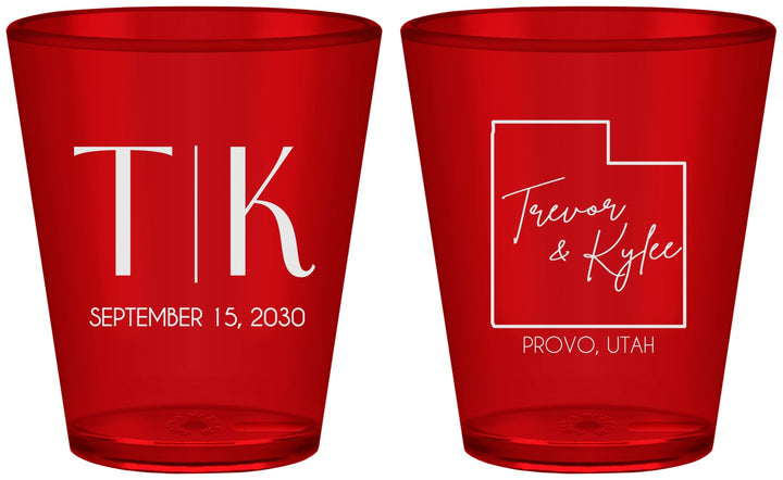 Custom Wedding Plastic Shot Glasses - Utah | 143