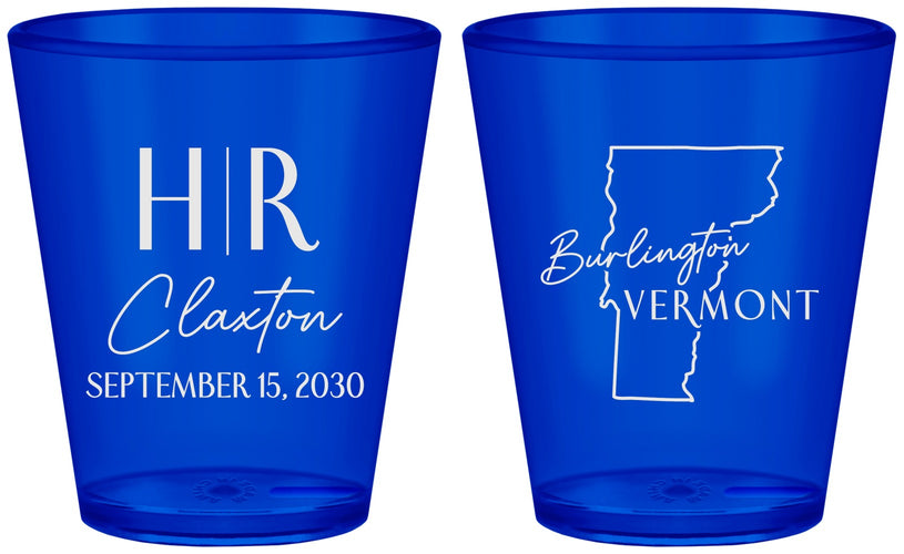 Custom Wedding Plastic Shot Glasses - Vermont | 144