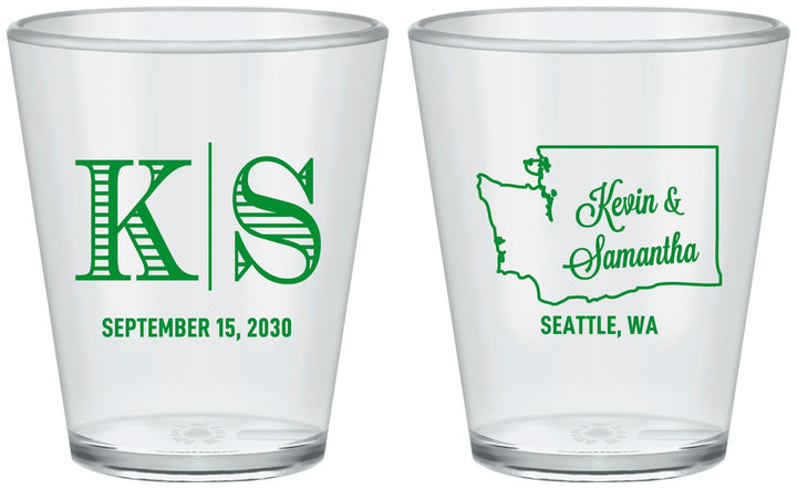 Custom Wedding Plastic Shot Glasses - Washington | 146
